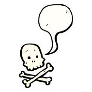 skull and crossbones with speech bubble N2