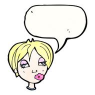 cartoon woman with speech bubble N60