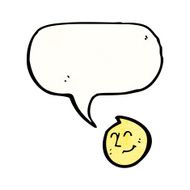 cartoon face symbol with speech bubble
