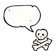 skull and crossbones with speech bubble N3