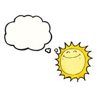 sun cartoon character with thought bubble N12
