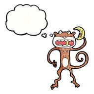 Cartoon Monkey With Banana N23