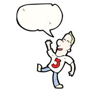 cartoon happy man in sports shirt