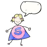 child&#039;s drawing of a superhero girl N3