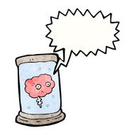 cartoon talking brain in jar N2
