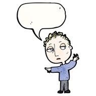 cartoon boy signaling to follow
