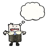 cartoon office man with thought bubble N12