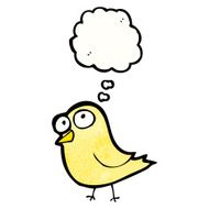 cartoon bird with thought bubble N352