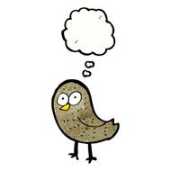 cartoon bird with thought bubble N353