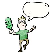 cartoon man with leaf N9