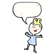 cartoon girl with speech bubble N33