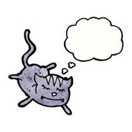 cartoon cat with thought bubble N116