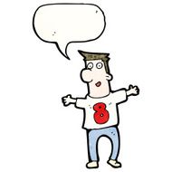 cartoon man in shirt number 8 N2
