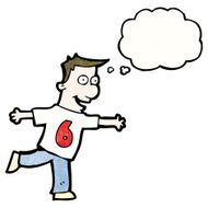 cartoon man in shirt number six N3