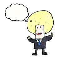 cartoon big hair businessman