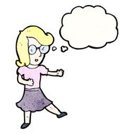 cartoon clever blond girl N2