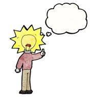 cartoon light bulb idea man N4