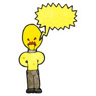 cartoon light bulb head man N8