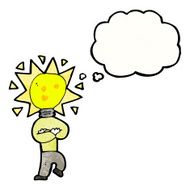 cartoon light bulb idea man N5