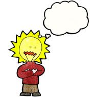 cartoon light bulb idea man N6
