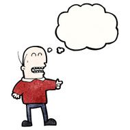 cartoon bald man pointing and laughing N5