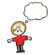 cartoon clock head man N2
