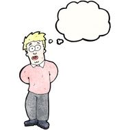 cartoon man with thought bubble N58