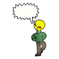 cartoon light bulb head man N9