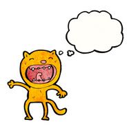 cartoon cat with thought bubble N117