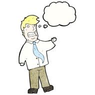 cartoon salesman with thought bubble N15