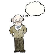 cartoon grandfather with thought bubble N13