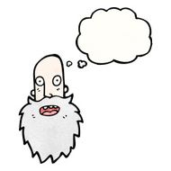 cartoon old man with thought bubble N31