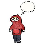 cartoon teenager in hooded sweatshirt N10