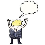 cartoon man with hands in air N4