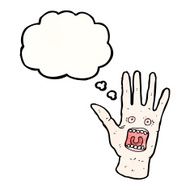scary shrieking hand cartoon N2
