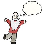 cartoon old man with thought bubble N33