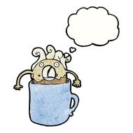 cartoon donut in coffee cup N3
