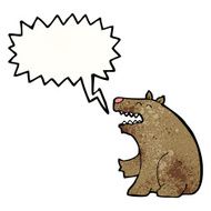 cartoon bear with speech bubble N38
