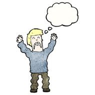 cartoon terrified man N295