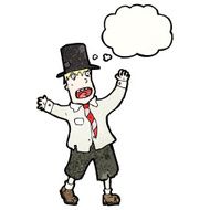 cartoon crazy hobo man in top hat N2