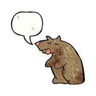 cartoon bear with speech bubble N39