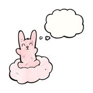 cartoon little rabbit on cloud N2