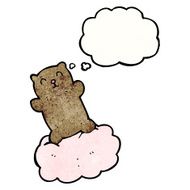 cartoon little bear on cloud N6