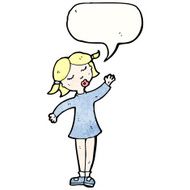 pretty blond girl with speech bubble N2