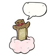 cartoon little bear on cloud N8