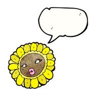 cartoon pretty female sunflower face N2