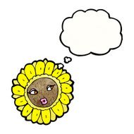 cartoon pretty sunflower face N4