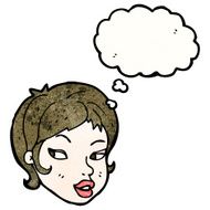 pretty girl with thought bubble N5