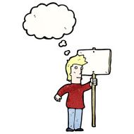 cartoon political protester with sign N5
