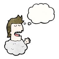 cartoon man&#039;s head in cloud N7